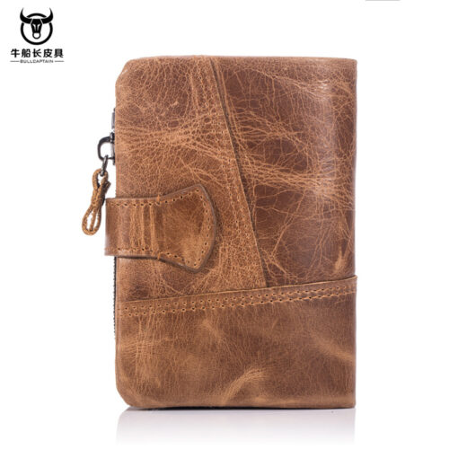 Bull Captain Men Wallets Bifold Leather Vintage Purse With 2 ID Window - Image 3