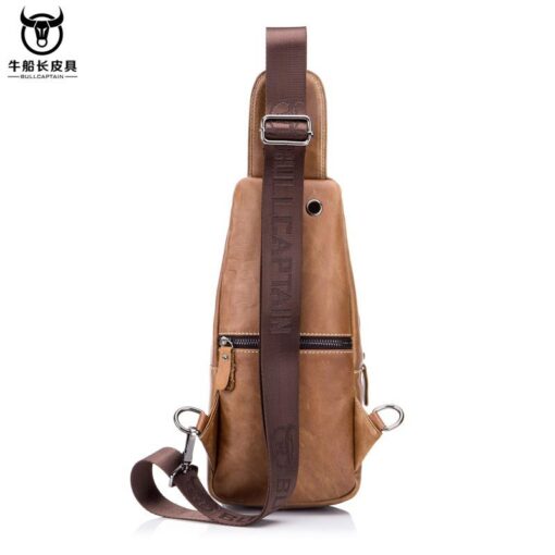 Bull Captain Crossbody Bag Genuine Leather Men Sling Chest Bags - Image 4