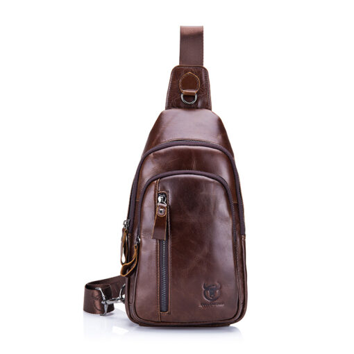 Bull Captain Leather Men Sling Shoulder Crossbody Bags Backpack - Image 2