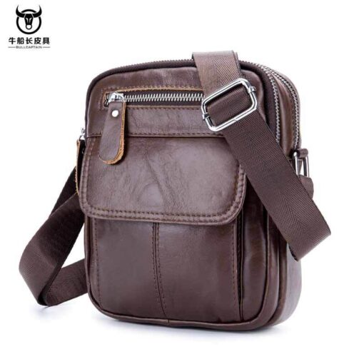 Bull Captain Genuine Leather Bag Cowhide Business Men Messenger Shoulder Bags