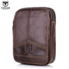 Bull Captain Men Waist packs Genuine Leather Cell Phone belt Waist Bag - Image 2