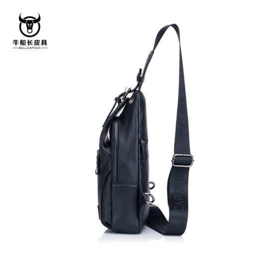 Men Genuine Leather Large Capacity Shoulder Bag Crossbody Bag For Business - Image 2