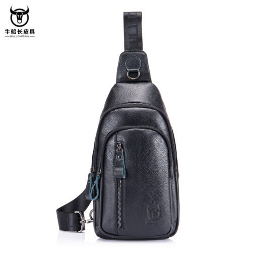 Bull Captain Leather Men Sling Shoulder Crossbody Bags Backpack - Image 4