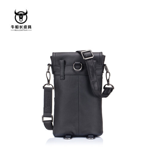 Bullcaptain Men Genuine Leather Multifunction Crossbody Bag Shoulder Bag Chest Pack Waist Bag - Image 2