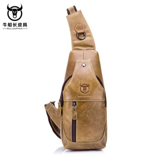 Bull Captain Men Sling Backpack Genuine Leather Shoulder Bags 019 - Image 2