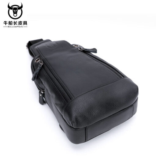 Bull Captain Men Genuine Leather Sling Chest Bag Daypacks - Image 4