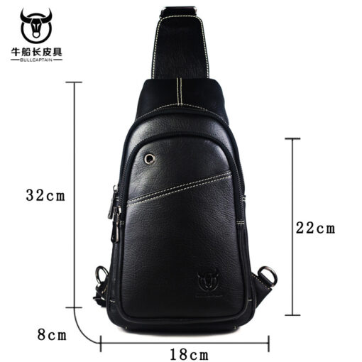 Bull Captain Men sling crossbody bag Leather Shoulder Bags Chest Pack - Image 4