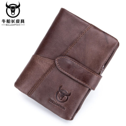 Bull Captain Men Wallets Bifold Leather Vintage Purse With 2 ID Window - Image 6