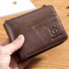 Bullcaptain Zip Around Wallet RFID Blocking Secure Leather Card Holder Wallet for Men - Image 6