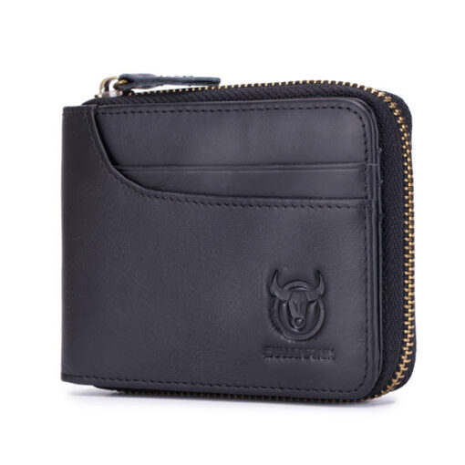 Bullcaptain Zip Around Wallet RFID Blocking Secure Leather Card Holder Wallet for Men - Image 9