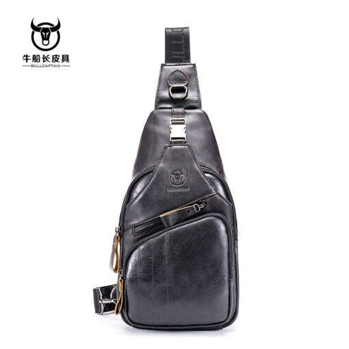 Bull Captain Men Shoulder Bag Backpack Leather Casual Cross Body Bag - Image 2
