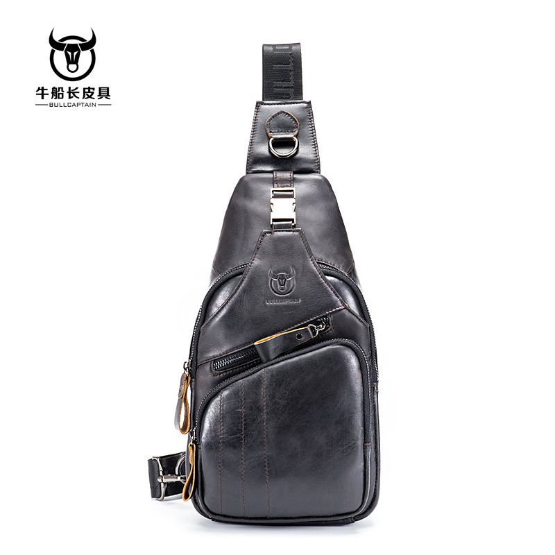 Bull Captain Men Shoulder Bag Backpack Leather Casual Cross Body Bag ...