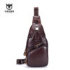 Bull Captain Men Shoulder Bag Backpack Leather Casual Cross Body Bag - Image 3