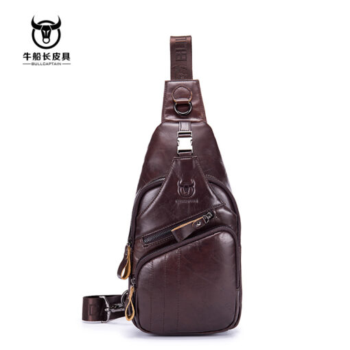 Bull Captain Men Shoulder Bag Backpack Leather Casual Cross Body Bag - Image 3