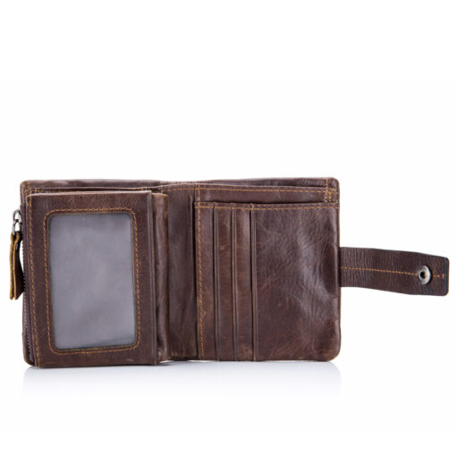 Bull Captain Men Wallet Leather Front Pocket Bifold Zipper Coin Purse - Image 4