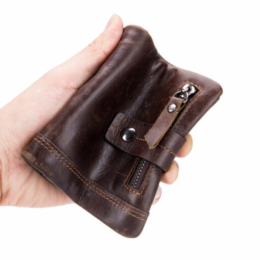 Bull Captain Men Wallet Leather Front Pocket Bifold Zipper Coin Purse - Image 5