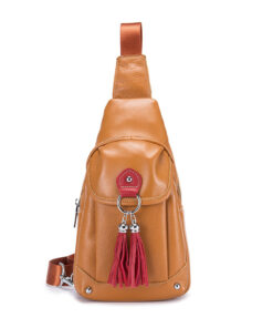 Bull Captain Leather Men Sling Shoulder Crossbody Bags Backpack Colorful