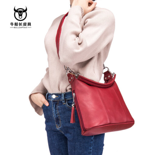 Bull Captain Leather Women Shoulder Crossbody Bag Travel Handbag Colorful - Image 6