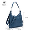 Bull Captain Leather Women Shoulder Crossbody Bag Travel Handbag Colorful - Image 10