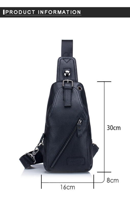 Men Genuine Leather Large Capacity Shoulder Bag Crossbody Bag For Business - Image 5