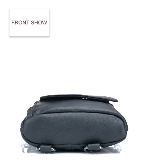 Bullcaptain Men Genuine Leather Multifunction Crossbody Bag Shoulder Bag Chest Pack Waist Bag - Image 8