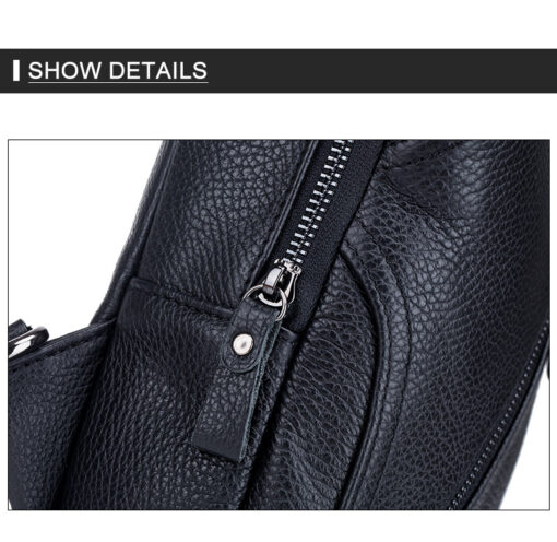 Men Genuine Leather Large Capacity Shoulder Bag Crossbody Bag For Business - Image 7