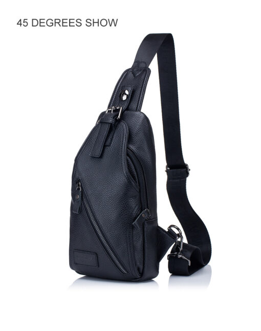 Men Genuine Leather Large Capacity Shoulder Bag Crossbody Bag For Business - Image 8