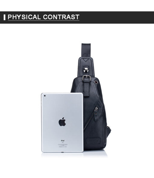 Men Genuine Leather Large Capacity Shoulder Bag Crossbody Bag For Business - Image 9