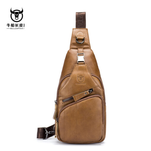 Bull Captain Men Shoulder Bag Backpack Leather Casual Cross Body Bag - Image 4