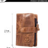 Bull Captain Men Wallets Bifold Leather Vintage Purse With 2 ID Window - Image 8