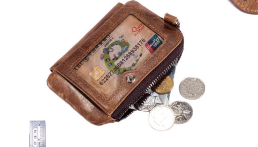 Bull Captain Men Wallets Bifold Leather Vintage Purse With 2 ID Window - Image 9