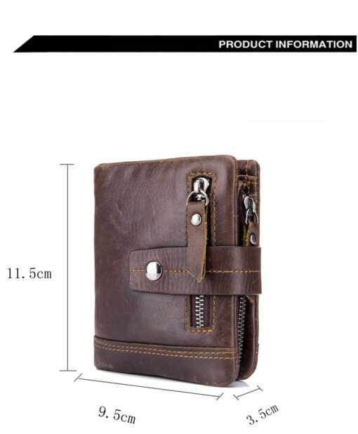 Bull Captain Men Wallet Leather Front Pocket Bifold Zipper Coin Purse - Image 6