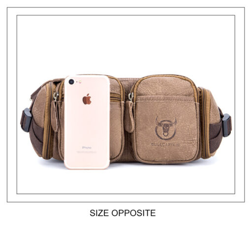 Bull Captain Leather Men's Travel Waist Bags Funny Waist Chest Pack - Image 2