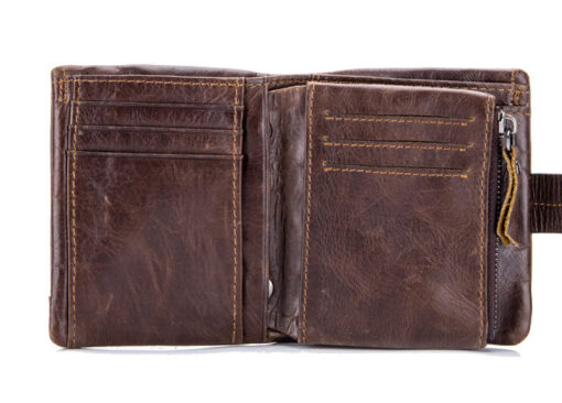 Bull Captain Men Wallet Leather Front Pocket Bifold Zipper Coin Purse - Image 7