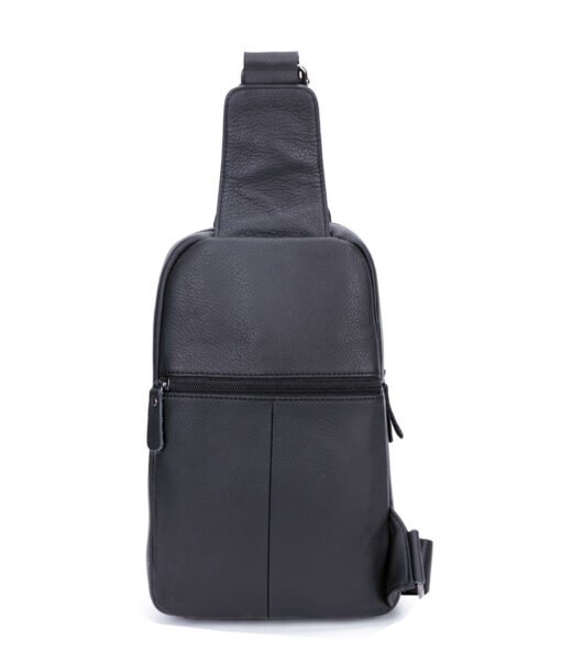 Bull Captain Men Genuine Leather Sling Chest Bag Daypacks - Image 9