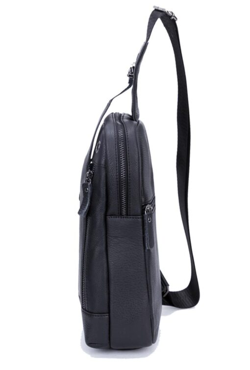 Bull Captain Men Genuine Leather Sling Chest Bag Daypacks - Image 10