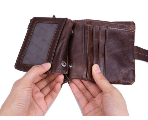 Bull Captain Men Wallet Leather Front Pocket Bifold Zipper Coin Purse - Image 11