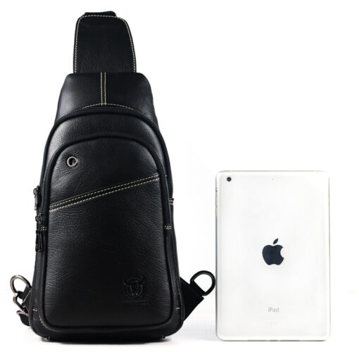 Bull Captain Men sling crossbody bag Leather Shoulder Bags Chest Pack - Image 6