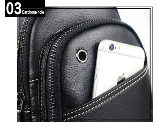 Bull Captain Men sling crossbody bag Leather Shoulder Bags Chest Pack - Image 8