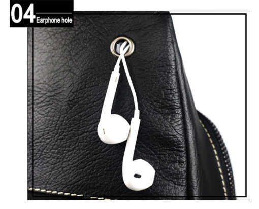 Bull Captain Men sling crossbody bag Leather Shoulder Bags Chest Pack - Image 10