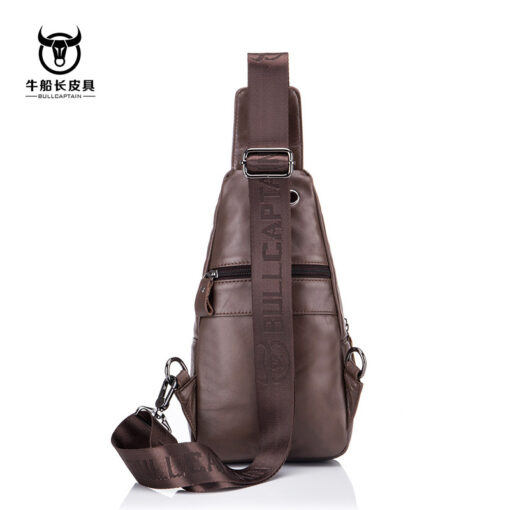 Bull Captain Crossbody Bag Genuine Leathe Men Sling Chest Bags - Image 2