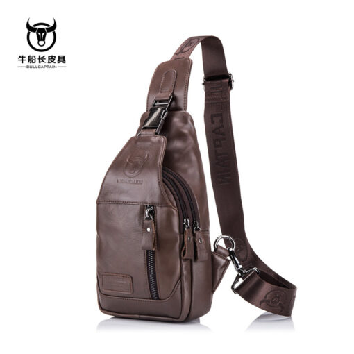 Bull Captain Crossbody Bag Genuine Leathe Men Sling Chest Bags - Image 3