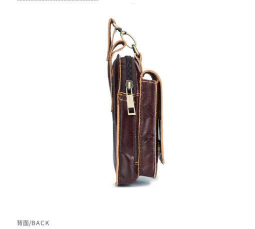 Bullcaptain Bag Men Genuine Leather Loop Belt Phone Bag - Image 5