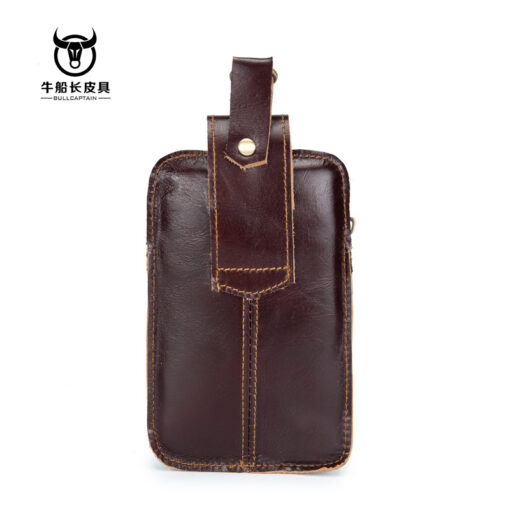 Bullcaptain Bag Men Genuine Leather Loop Belt Phone Bag - Image 8
