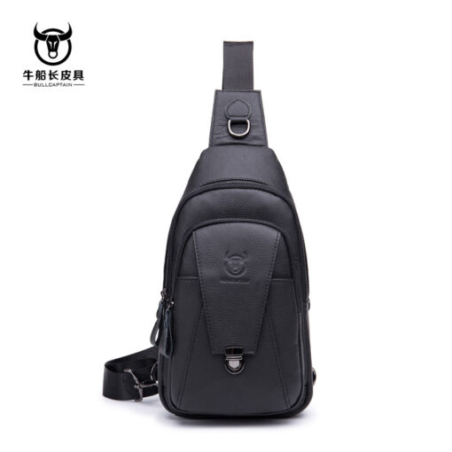 Bullcaptain Genuine Leather Bag Vintage Sling Bag Chest Bag for Men - Image 3
