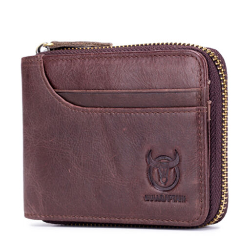 Bullcaptain Zip Around Wallet RFID Blocking Secure Leather Card Holder Wallet for Men - Image 5