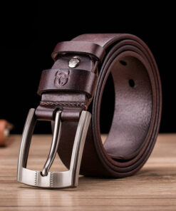 Bull captain Genuine Leather Bright Surface Brown Belt for Men Classic Retro
