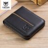Bullcaptain Men Retro Minimalist RFID Cowhide 13 Card Slots Short Zipper Wallet - Image 2