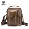 Bull Captain Leather Men Small Shoulder Crossbody Bag Travel Handbag - Image 3