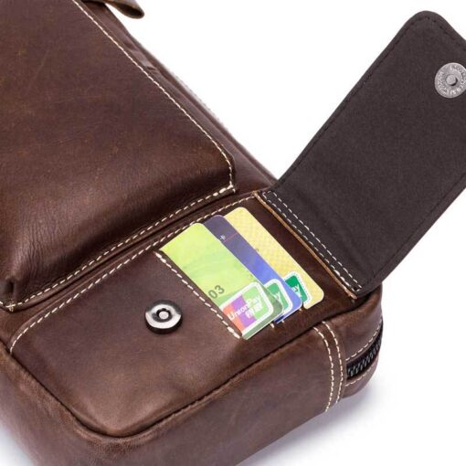 Bull Captain Leather Casual Men Waist Pack Bag for Mobile phone - Image 3